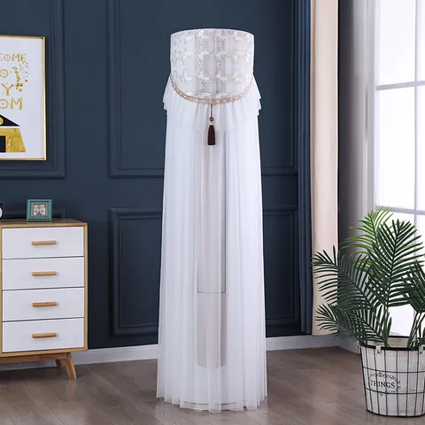 Copertura per Condizionatore in Pizzo Cilindrica a Pavimento Antipolvere Decorazione Minimalista Soggiorno
