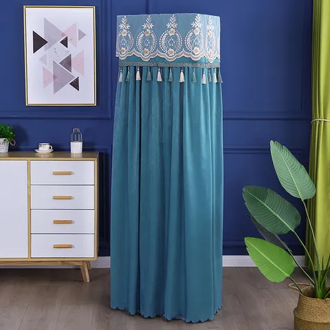 Nordic Vertical Air Conditioner Dust Cover Floor Standing AC Protector Embroidered Lace Tassel Home Decor