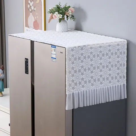 Lace Refrigerator Dust Cover Washing Machine Cover Microwave Oven Cover Floral Lace Mesh Household Dust Protector