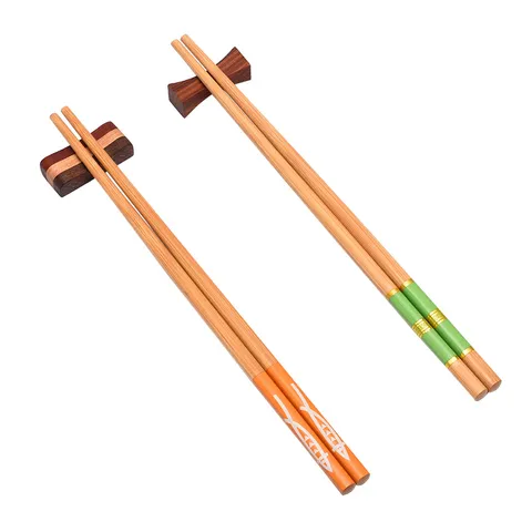 Chinese Style Carbonized Bamboo Chopsticks Household Reusable Family Serving Chopsticks Printed Kitchen Dining Chopsticks