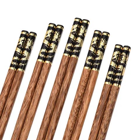 Natural Wenge Wood Chopsticks Portable Home Dinnerware Restaurant Hotel Unpainted Unwaxed Wooden Tableware