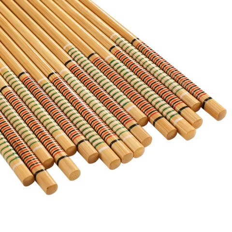 Carbonized Bamboo Chopsticks Gift Box Printed Chinese Style Reusable Kitchen Tableware For Home Dining Daily Use