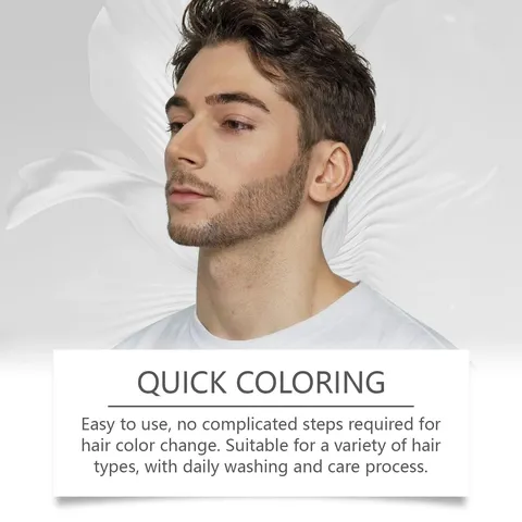 Jaysuing Herren Hellbraun Sofort Haarfärbe Shampoo Kräuter Pflanzenextrakt Nährende Schnelle Färbung Haarpflege