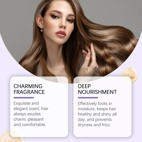 HOEGOA Huile Essentielle Capillaire Parfumée Anti Frisottis Soin Nourrissant Profond Liquide pour Femmes Traitement Capotidien