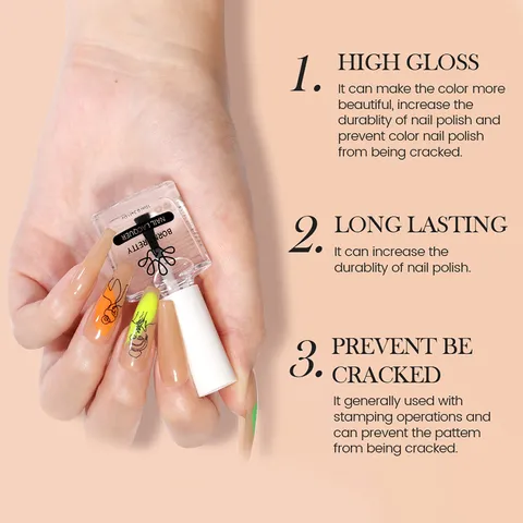 Born Pretty Smalto Top Coat per Nail Art Stamping Resina Trasparente Alta Lucentezza Asciugatura Rapida Anti Sbavatura