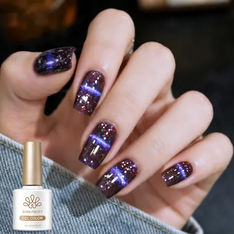 Glitter Magnetische Kat Oog Gel Nagellak Glinsterende Diamant Sterrenhemel Effect Langdurige Manicure Nagelkunst UV LED Gel