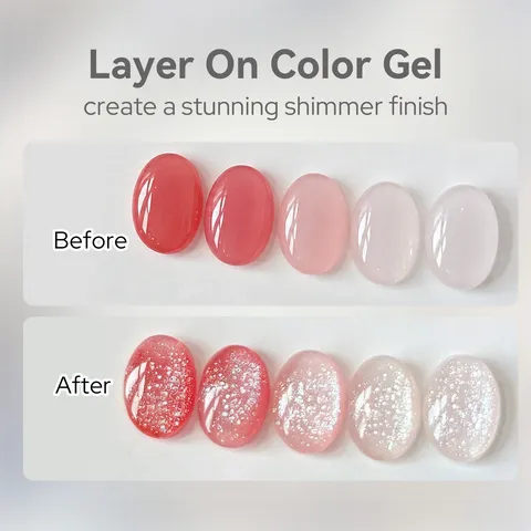 Born Pretty Glitter Top Coat No Wipe High Gloss Gel Nail Polish UV LED Soak Off Sparkling Finish Nail Art Design