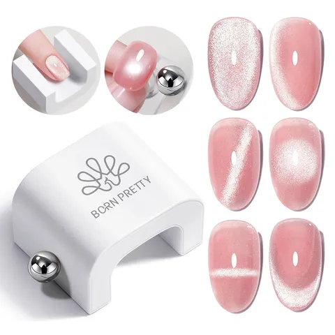 Professional Nail Art Cat Eye Magnet Tool Set With U-Shaped Base And 8mm Magnetic Bead For Wide Light Effect DIY Nail Tools