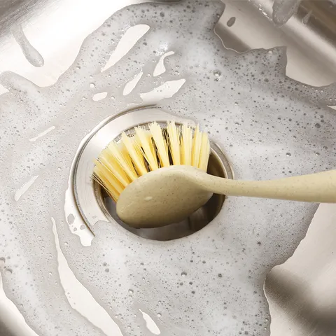 Wheat Straw Kitchen Long Handle Pot Brush Cleaning Brush Hanging Dishwashing Brush Home Kitchen Cleaning Tool