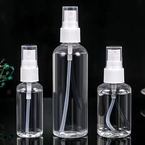 Transparent PET Plastic Spray Bottle Refillable Portable Empty Cosmetic Perfume Atomizer Container Travel Sub-Bottling