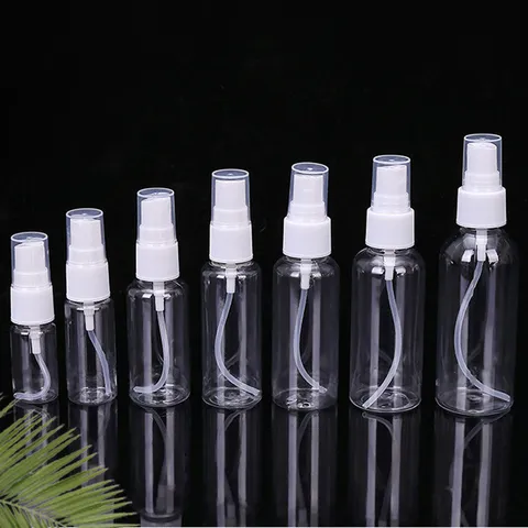 Transparent PET Plastic Spray Bottle Refillable Portable Empty Cosmetic Perfume Atomizer Container Travel Sub-Bottling