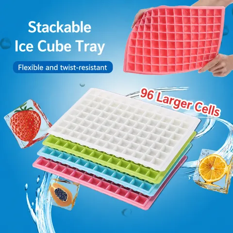 Commercial Refrigerator Ice Cube Mold 96 Grid Diamond Ice Tray Multi-Layer Sealed Storage Box Kitchen Tool