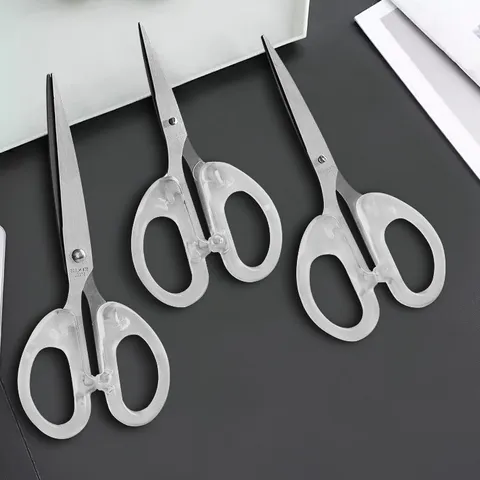 Transparent Student Scissors Stainless Steel Hand Ledger Art Scissors Small Portable DIY Stationery Cutting Tools