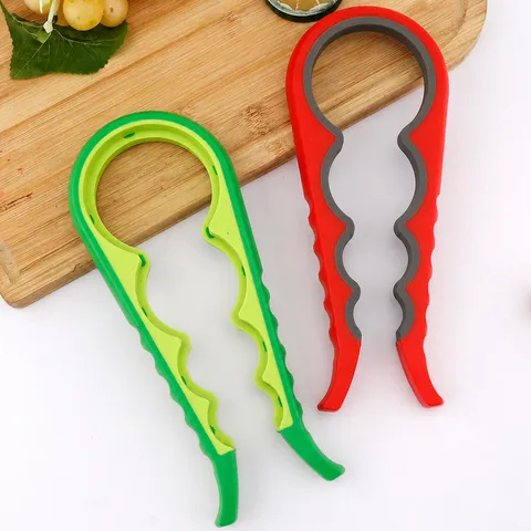 Multi-Functional Manual Can Opener 4-in-1 Plastic Jar Bottle Cap Opener Ergonomic Non-Slip Kitchen Gadget Tool