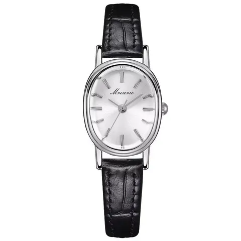 Minimalistische Oval Quarzuhr Für Damen Retro Eiform Legierung Gehäuse Kunstleder Armband Casual Ins Stil Armbanduhr Mode Uhr