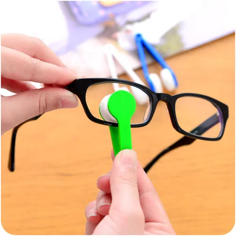 Draagbare Plastic Brillenreiniger Dubbelzijdige Microvezel Lens Reinigingsborstel Minimalistische Brillenverzorging