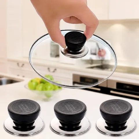 Universal Stainless Steel And Plastic Anti-Scald Cookware Pot Lid Knob Replacement Handle Cover Top Parts