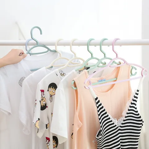 Household Plastic Clothes Hanger Traceless Non-Slip Seamless Wardrobe Storage Rack Nordic Style Clothes Drying Hangers