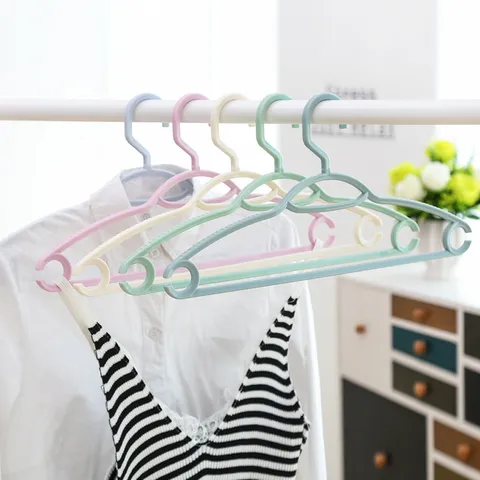 Plastic Clothes Hangers Non-Slip Adult Multi-Functional Seamless Drying Racks For Wardrobe Closet Home Organization Storage