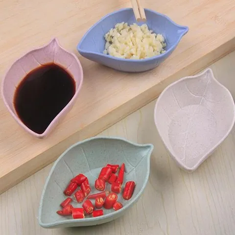 Wheat Straw Dipping Dish Creative Sauce Dish Small Plate For Hot Pot Seasoning Vinegar Soy Sauce Tableware Kitchen Gadget