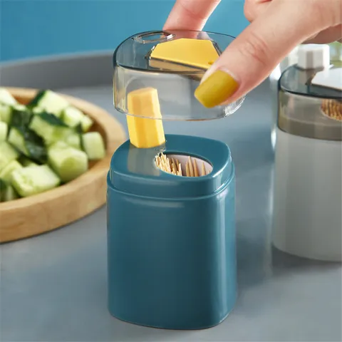 Creative Automatic Pop-up Toothpick Dispenser PP Plastic Portable Toothpick Holder Case For Dining Table Living Room Home
