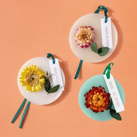 Aromatherapy Wax Tablet Solid Air Freshener Dried Flower Wardrobe Hanging Scented Wax Slice For Home Bedroom Decor