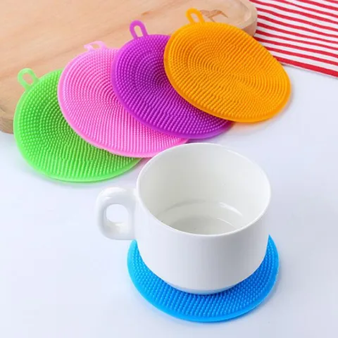 Silicone Dishwashing Brush Kitchen Cleaning Tool Multifunctional Flexible Scrubber Pad For Pot Bowl Dish Washing