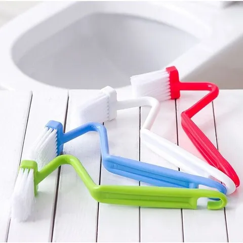 Japanese Style S Shaped Toilet Brush Plastic Deep Cleaning Brush Curved Handle Bathroom Dead Corner Cleaning Tool