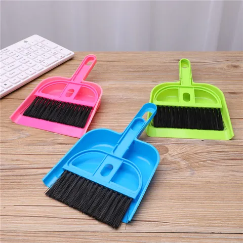 Mini Nordic Desktop Cleaning Brush And Dustpan Set Office Keyboard Sweeper Plastic Broom Dustpan Household Tools