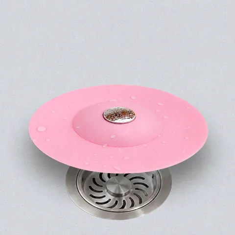 Silicone Floor Drain Cover Sink Strainer Press Type Deodorant Anti-Clogging Filter Plug for Kitchen Bathroom