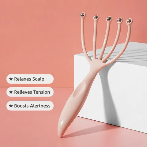 Five Claw Head Massager Manual Scalp Relaxer With Metal Rolling Balls Portable Hair Washing Brush Relaxation Tool