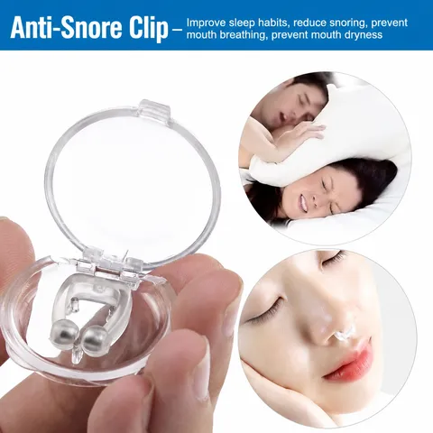 Clip Nasale Antirussamento Silicone Magnetico Aiuto per il Sonno Dispositivo di Correzione con Scatola Trasparente