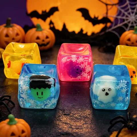 Halloween Luminous Squishy Toy Glow In The Dark Maltose Ice Cube Stress Relief Fidget Toy Party Gift