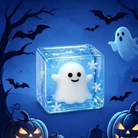Halloween Luminous Squishy Toy Glow In The Dark Maltose Ice Cube Stress Relief Fidget Toy Party Gift