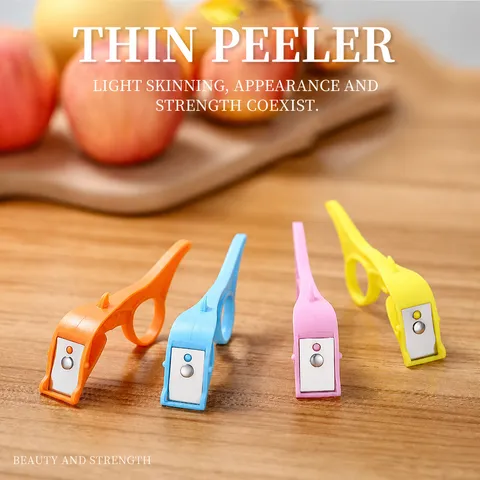 Portable Fruit Peeler Creative Finger Ring Apple Peeling Tool Plastic Stainless Steel Kitchen Peeler Gadget