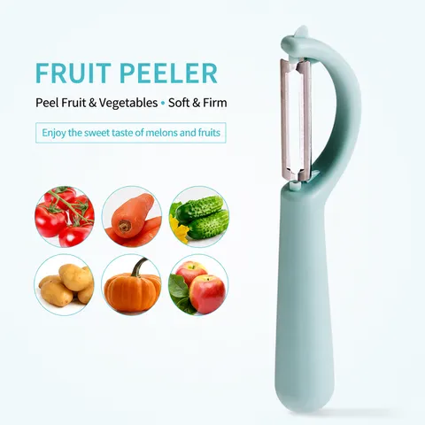 Pelador de Frutas de Acero Inoxidable Multifuncional Pelador de Verduras de Cocina Cuchillo para Pelar Papas con Mango de PP