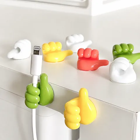 Ganchos de Pared de Pulgar Creativos Autoadhesivos Clips Organizadores de Cables Multifuncionales Lindo Soporte de Pulgar Arriba Para Coche Habitación Escritorio Almacenamiento En El Hogar