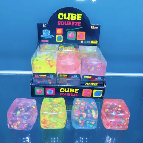 Jouet Squishy Glaçon Paillettes Cœur Remplissage Maltose Soulagement du Stress