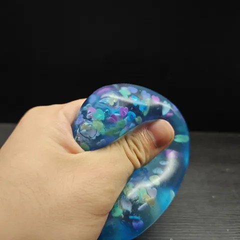 Jouet Squishy Glaçon Paillettes Cœur Remplissage Maltose Soulagement du Stress