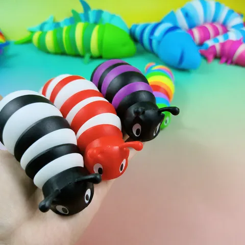 Colorful Articulated Sensory Fidget Toy Flexible Stress Relief Animal Simulation Caterpillar Shark Dolphin Lobster Toy