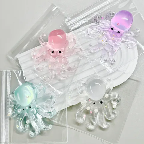 Creative Octopus Squishy Toy Slow Rebound Decompression Fidget Toy Transparent Animal Stress Relief Toy