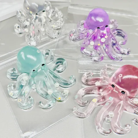 Creative Octopus Squishy Toy Slow Rebound Decompression Fidget Toy Transparent Animal Stress Relief Toy