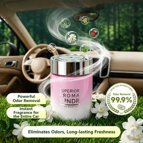 Car Aromatherapy Long Lasting Fragrance Deodorization Air Freshener Gradient Glass Bottle With Metal Lid Interior Decor