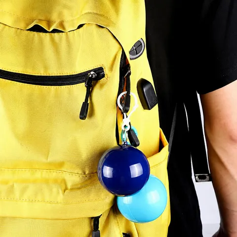 Portable Ball Raincoat Disposable Waterproof Poncho With Storage Ball Hook For Adults Kids Outdoor Travel