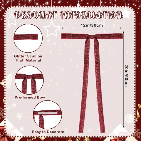Natale Pendente con Fiocco in Velluto Grande Ornamento Sospeso Per Albero di Natale Casa Camino Decorazione per Feste