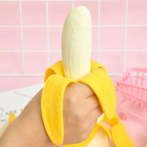 Funny Peeling Banana Squishy Toy Slow Rising Stress Relief Fidget Toy Novelty Gag Sensory Toy For Kids Adults