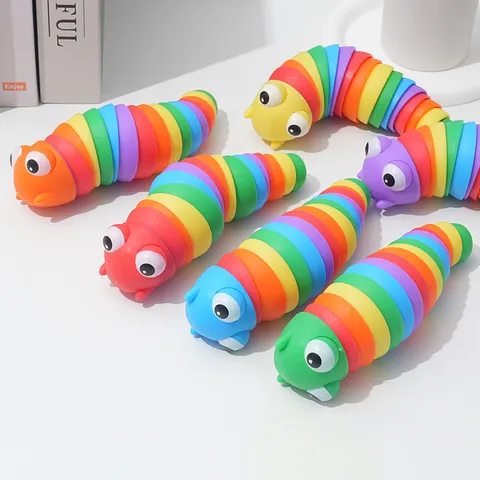 Rainbow Sensory Fidget Toy Articulated Slug Caterpillar Lobster Stress Relief Toy