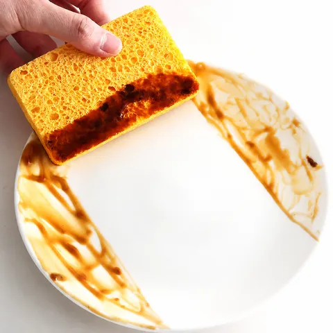 Cellulose Sponge Kitchen Cleaning Sponge Wood Pulp Sponge Dishwashing Scrub Sponge For Pot And Bowl