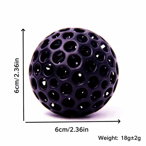 Balle Anti-Stress Creuse en Maille Imprimée en 3D Jouet Fidget Haute Élasticité Exerceur de Poignée Jouet Sensoriel Portable