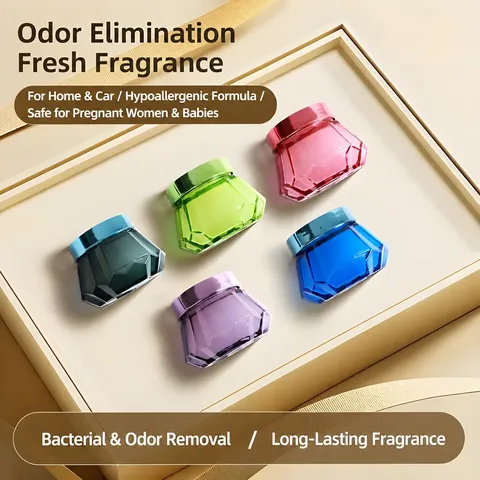 Car Solid Balm Long Lasting Air Freshener Diamond Facet Glass Bottle Deodorization Car Interior Bedroom Fragrance